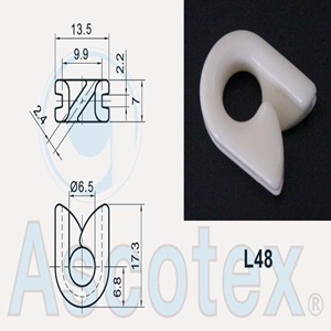 Móc Sứ Ceramic dẫn hướng Ascotex Double Hook Guides L48